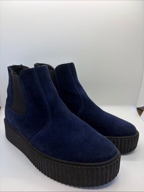 Palmroth Original Navy Suede Chelsea Platform Boots EU 36 (US 5.5-6)